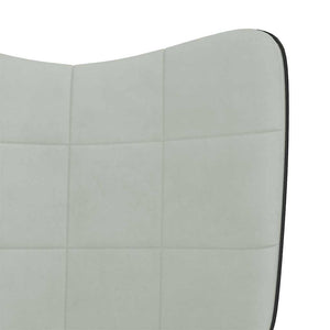 Sedia a Dondolo Grigio Chiaro in Velluto e PVC 327875