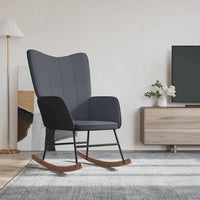 Sedia a Dondolo Grigio Scuro in Velluto e PVC 327876