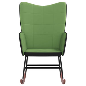 Sedia a Dondolo Verde Chiaro in Velluto e PVC 327878