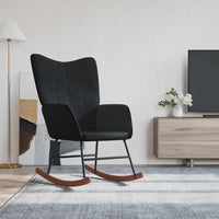 Sedia a Dondolo Nera in Velluto e PVC 327881