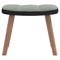 Poltrona a Dondolo con Poggiapiedi Grigio Chiaro Velluto e PVC 327886