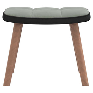 Poltrona a Dondolo con Poggiapiedi Grigio Chiaro Velluto e PVC 327886