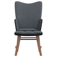 Sedia a Dondolo con Poggiapiedi Grigio Scuro in Velluto e PVC 327887