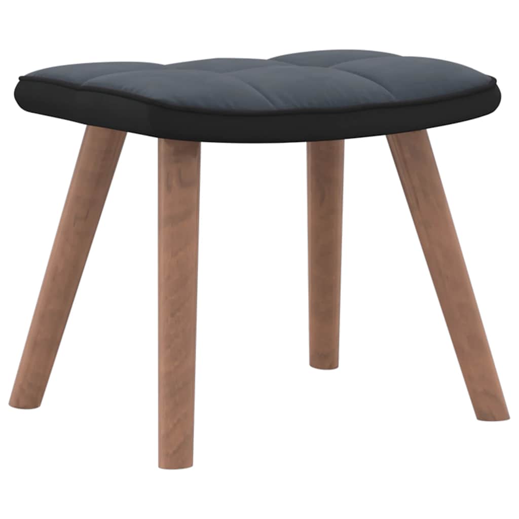 Sedia a Dondolo con Poggiapiedi Grigio Scuro in Velluto e PVC 327887