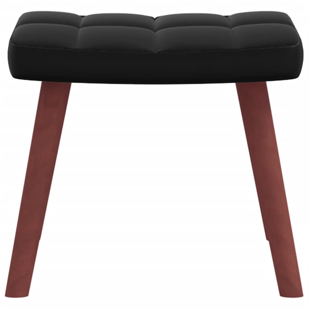 Poltrona a Dondolo con Poggiapiedi Nera in Velluto e PVC 327892