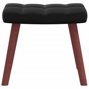 Poltrona a Dondolo con Poggiapiedi Nera in Velluto e PVC 327892