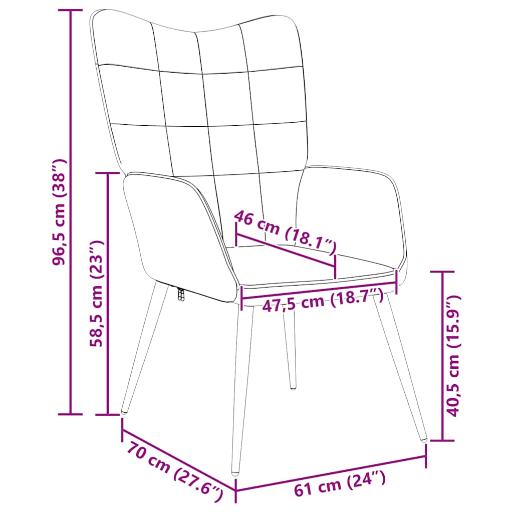 Sedia Relax Grigio Scuro in Tessuto 327942
