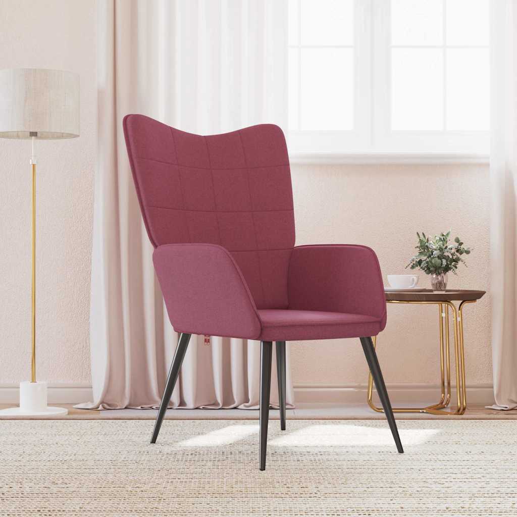 vidaXL Sedia Relax Rosso Vino in Tessuto
