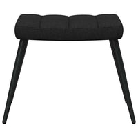 Sedia Relax con Sgabello Nero in Tessuto 327958