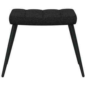 Sedia Relax con Sgabello Nero in Tessuto 327958