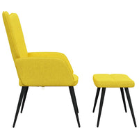 Sedia Relax con Sgabello Giallo Senape in Tessuto 327959