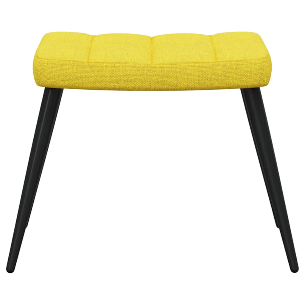 Sedia Relax con Sgabello Giallo Senape in Tessuto 327959