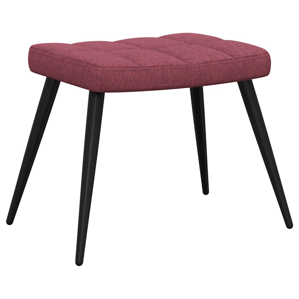 Sedia Relax con Sgabello Rosso Vino in Tessuto 327960