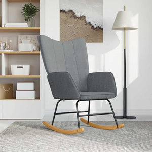 Sedia a Dondolo Grigio Chiaro in Tessuto 328007