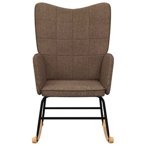 Sedia a Dondolo Marrone in Tessuto 328010