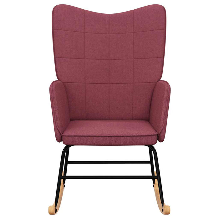 Sedia a Dondolo Rosso Vino in Tessuto 328015