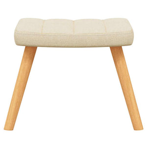 Poltrona a Dondolo con Poggiapiedi Crema in Tessuto 328020