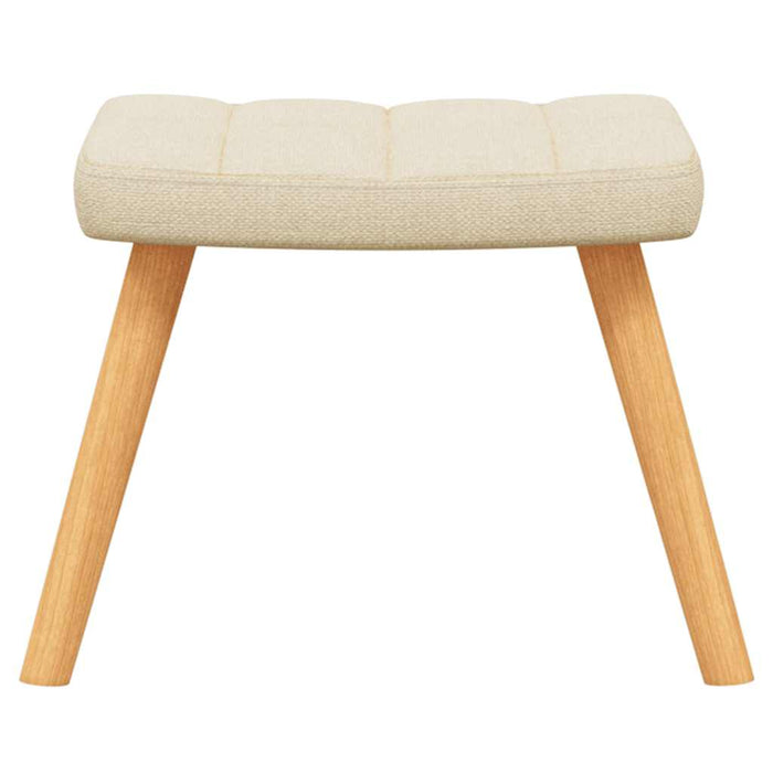 Poltrona a Dondolo con Poggiapiedi Crema in Tessuto 328020