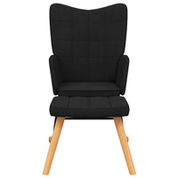 Poltrona a Dondolo con Poggiapiedi Nero in Tessuto 328024