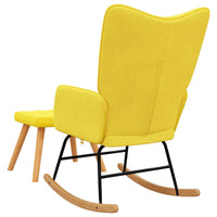 Poltrona a Dondolo con Poggiapiedi Giallo Senape in Tessuto 328025