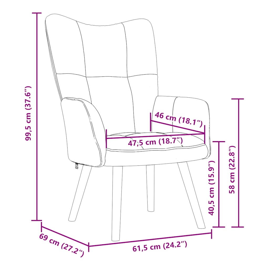 Sedia Relax Rosso Vino in Velluto 328056