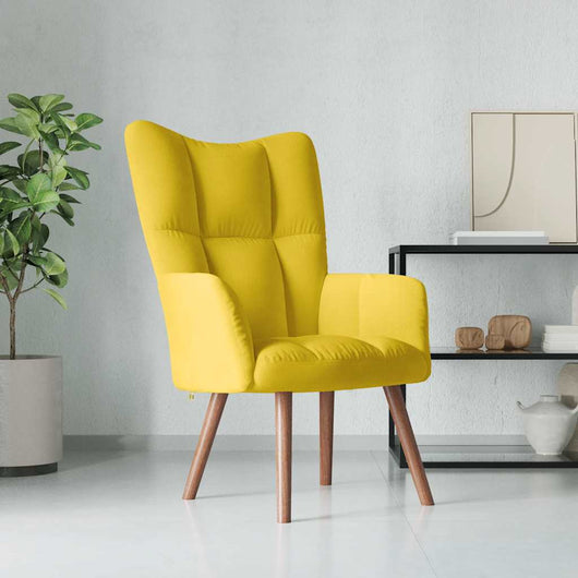 Sedia Relax Giallo Senape in Velluto 328058