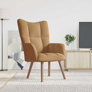 Sedia Relax Marrone in Velluto 328059