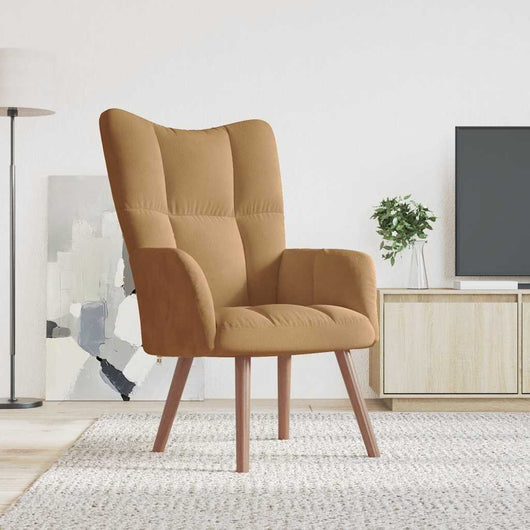 Sedia Relax Marrone in Velluto 328059