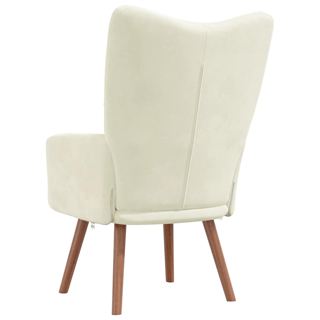 Sedia Relax Bianco Crema Velluto 328060