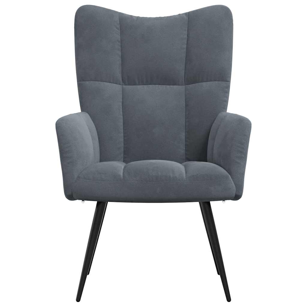 Sedia Relax Grigio Scuro in Velluto 328074