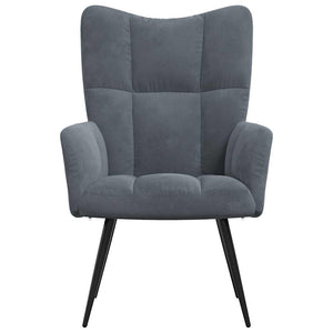 Sedia Relax Grigio Scuro in Velluto 328074