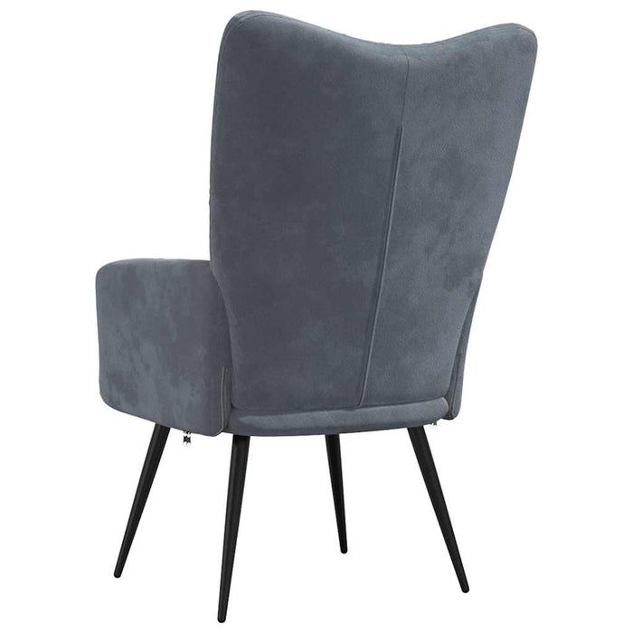 Sedia Relax Grigio Scuro in Velluto 328074