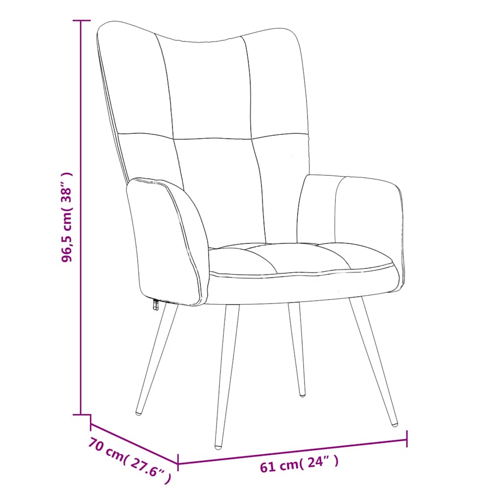 Sedia Relax Grigio Scuro in Velluto 328074
