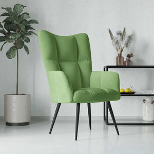 Sedia Relax Verde Chiaro in Velluto 328076