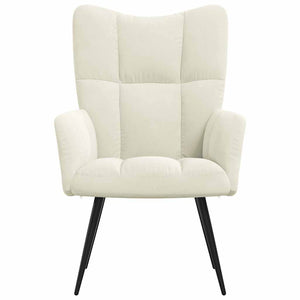 Sedia Relax Bianco Crema Velluto 328082