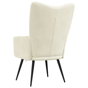 Sedia Relax Bianco Crema Velluto 328082