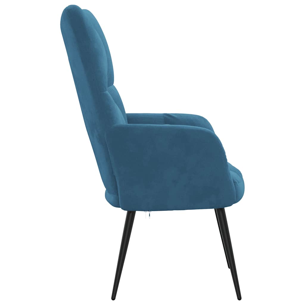 Sedia Relax Blu in Velluto 328083