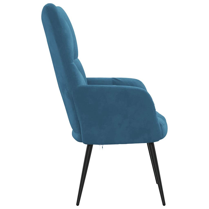 Sedia Relax Blu in Velluto 328083