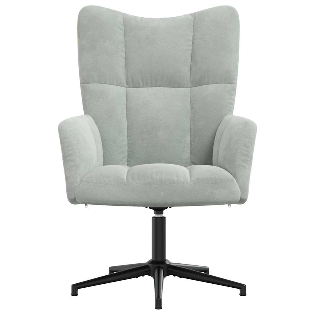 Sedia Relax Grigio Chiaro in Velluto 328095