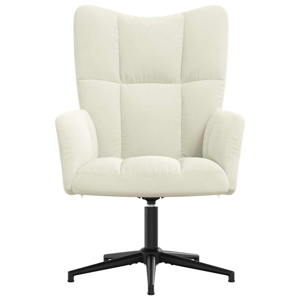 vidaXL Sedia Relax Bianco Crema Velluto