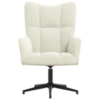 vidaXL Sedia Relax Bianco Crema Velluto