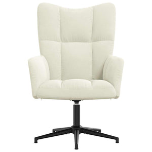 vidaXL Sedia Relax Bianco Crema Velluto