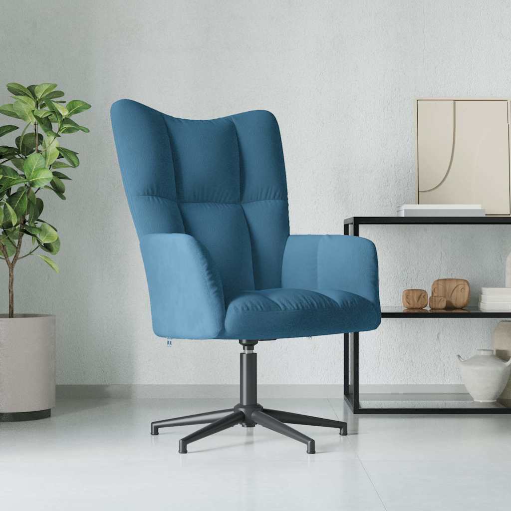 Sedia Relax Blu in Velluto 328105