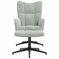 Poltrona Relax con Poggiapiedi Grigio Chiaro in Velluto 328106