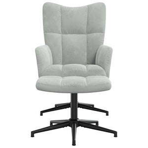 Poltrona Relax con Poggiapiedi Grigio Chiaro in Velluto 328106