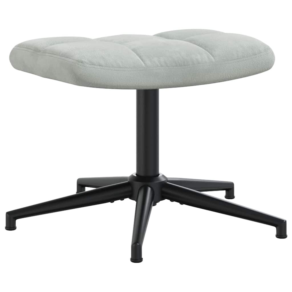 Poltrona Relax con Poggiapiedi Grigio Chiaro in Velluto 328106