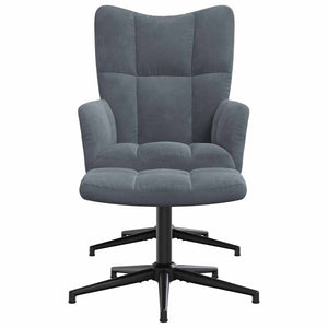 vidaXL Sedia Relax con Poggiapiedi Grigio Scuro in Velluto