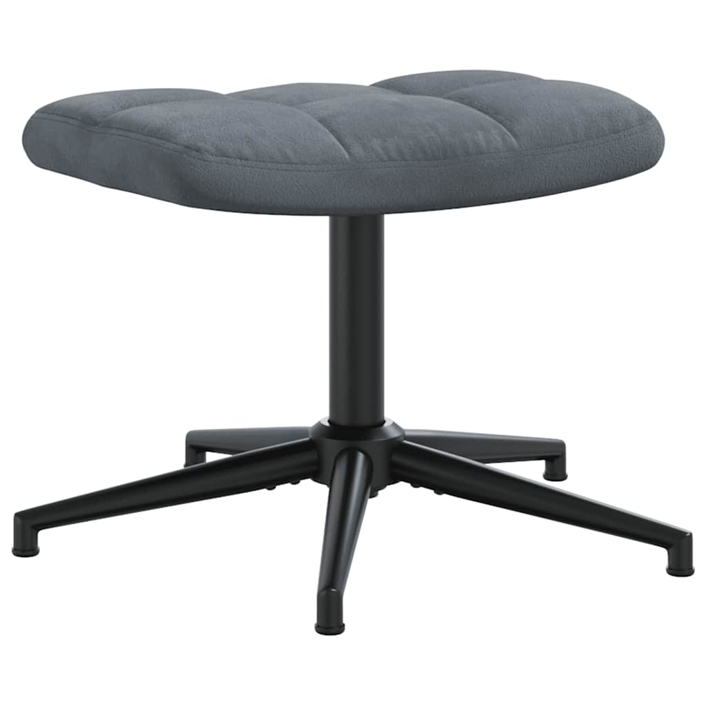 vidaXL Sedia Relax con Poggiapiedi Grigio Scuro in Velluto