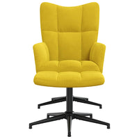 Poltrona Relax con Poggiapiedi Giallo Senape in Velluto 328113