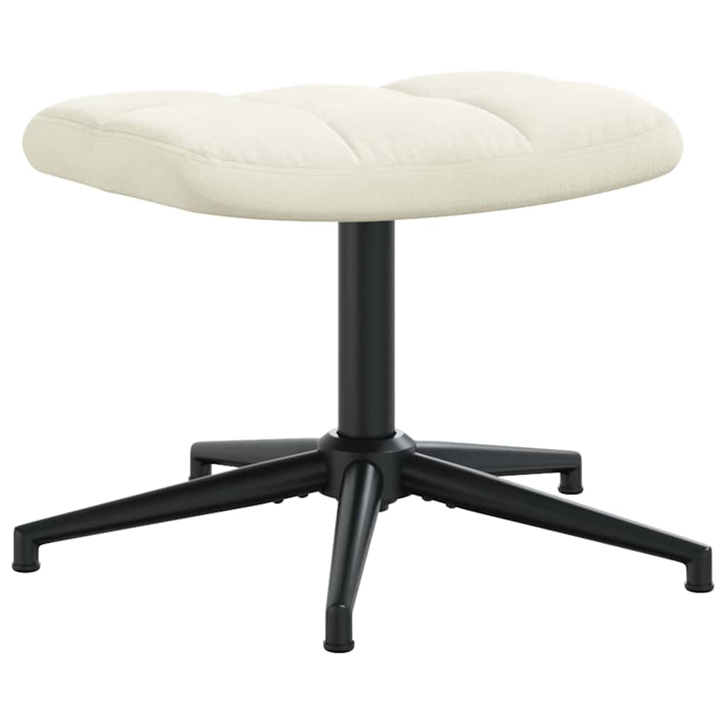 Poltrona Relax con Poggiapiedi Bianco Crema in Velluto 328115